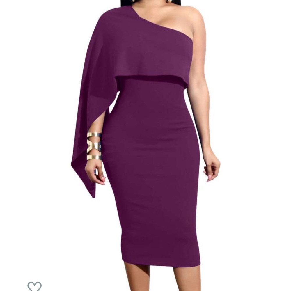 Purple One shoulder dress